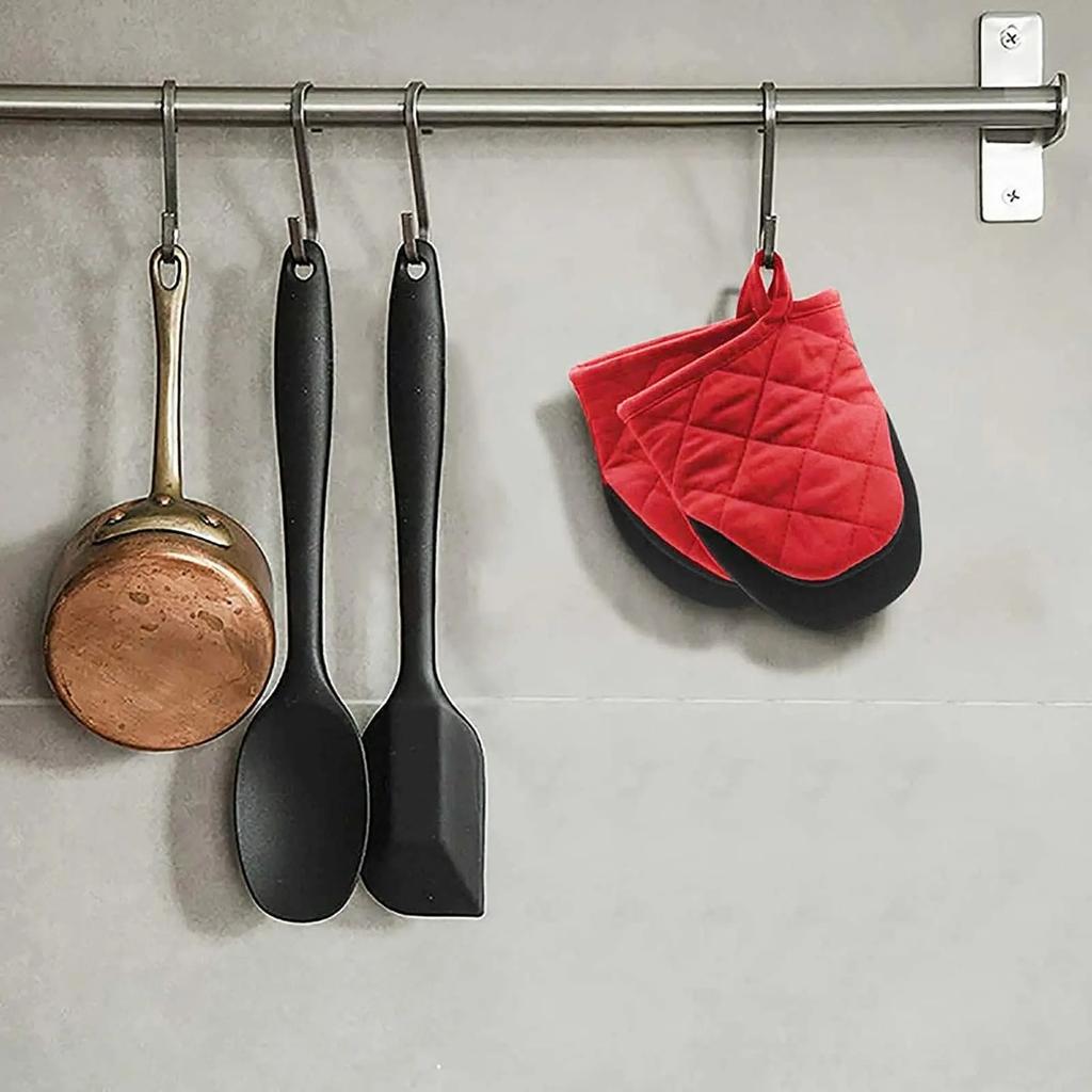 1 Pair of Oven Mitts Kitchen Oven Mitts Non-slip High Temperature Resistant 500℉ Suitable for Grilling Baking and Cooking