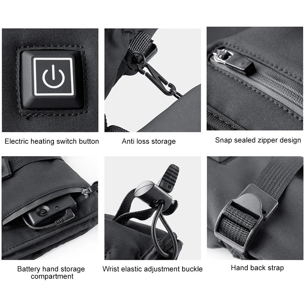 Touch Screen Thermal Gloves Battery Powered Electric Heated Gloves Electric Heating Gloves Waterproof for Outdoor Camping Hiking