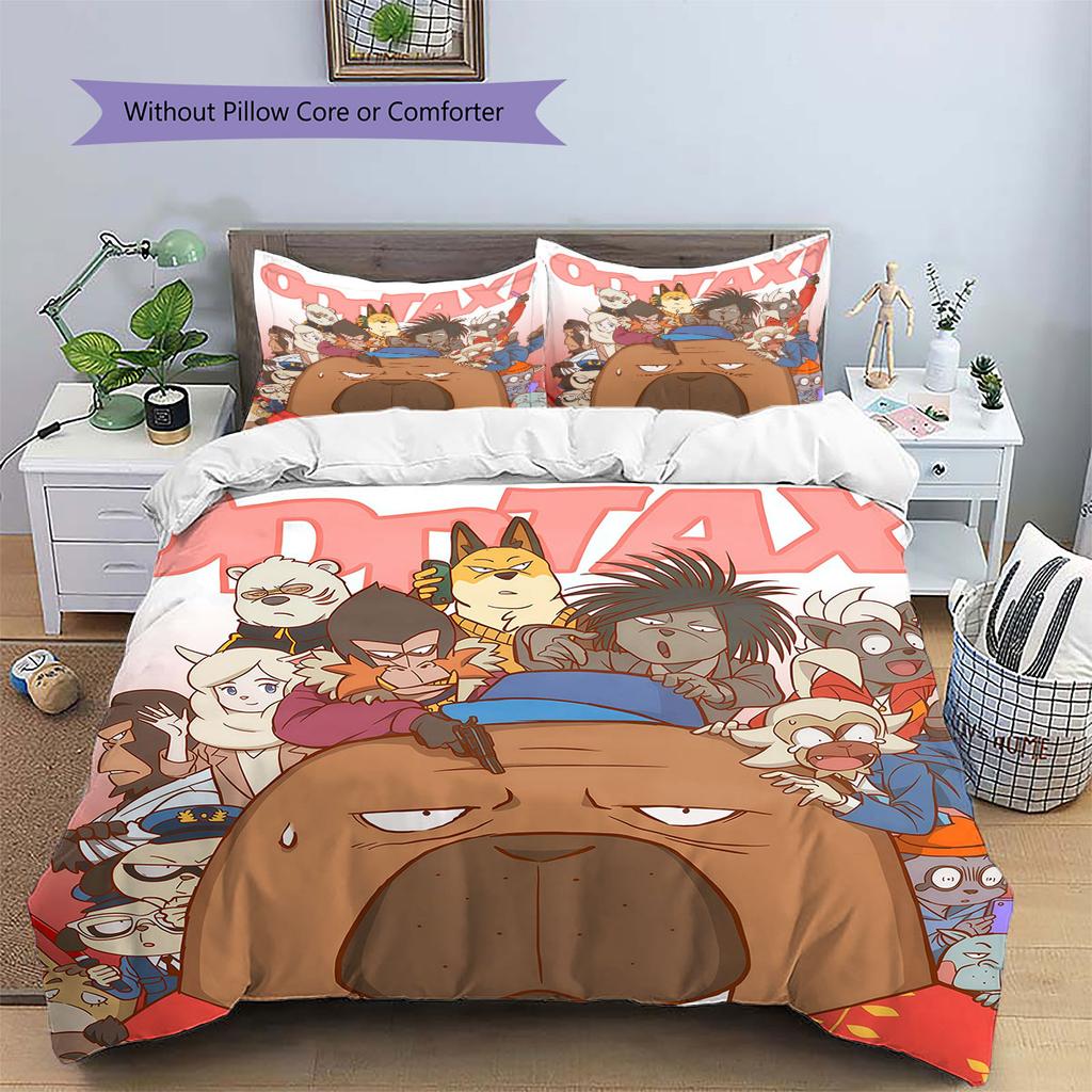 OddTaxi Pattern Bedding Quilt Set Quilt Cover Pillowcase Home Decoration Birthday Gift (1 * duvet cover + 2 * pillowcase, without core)
