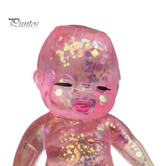 Сквиш-мячик от стресса из ТПЭ с блестками 'Baby', Прозрачная кукла-младенец, Мягкая, эластичная сенсорная игрушка-фиджет, Расслабляющий подарок для взрослых и детей, Сувениры для вечеринки