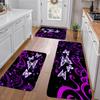 1 шт. Фиолетовый коврик с рисунком бабочки, Современный кухонный полиэстеровый коврик, Нескользящий красочный ковер для помещений, Для домашнего декора ванной комнаты, спальни, гостиной
