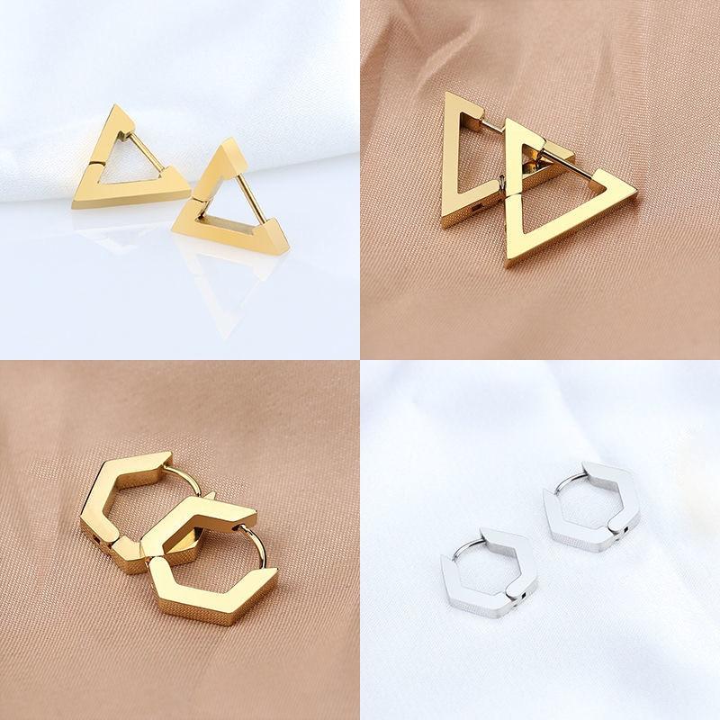 Новые простые маленькие серьги-кольца из нержавеющей стали для женщин и мужчин, ювелирные изделия для пирсинга ушей с геометрическим рисунком хряща