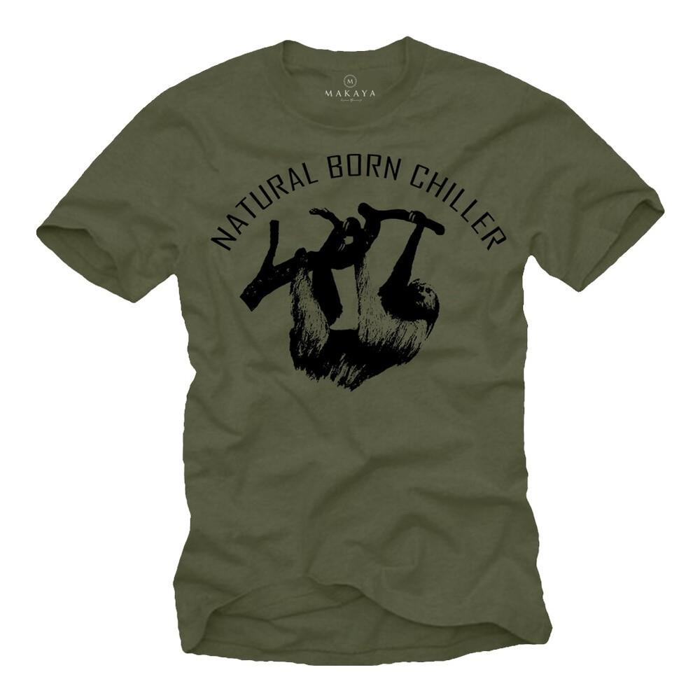 Men#039;s TShirt Funny Cool Funny Sloth Saying Natural Born Chiller Boys Unisex T-Shirt