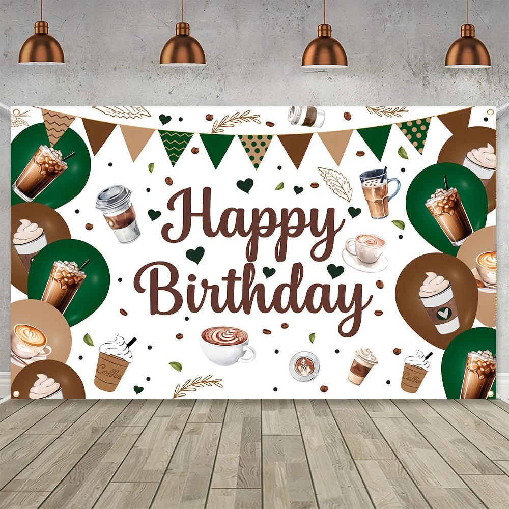 One, a Farapei coffee-themed birthday decoration flag, 180 cm * 110 cm / 70.8 inches * 43.3 inchesDJH