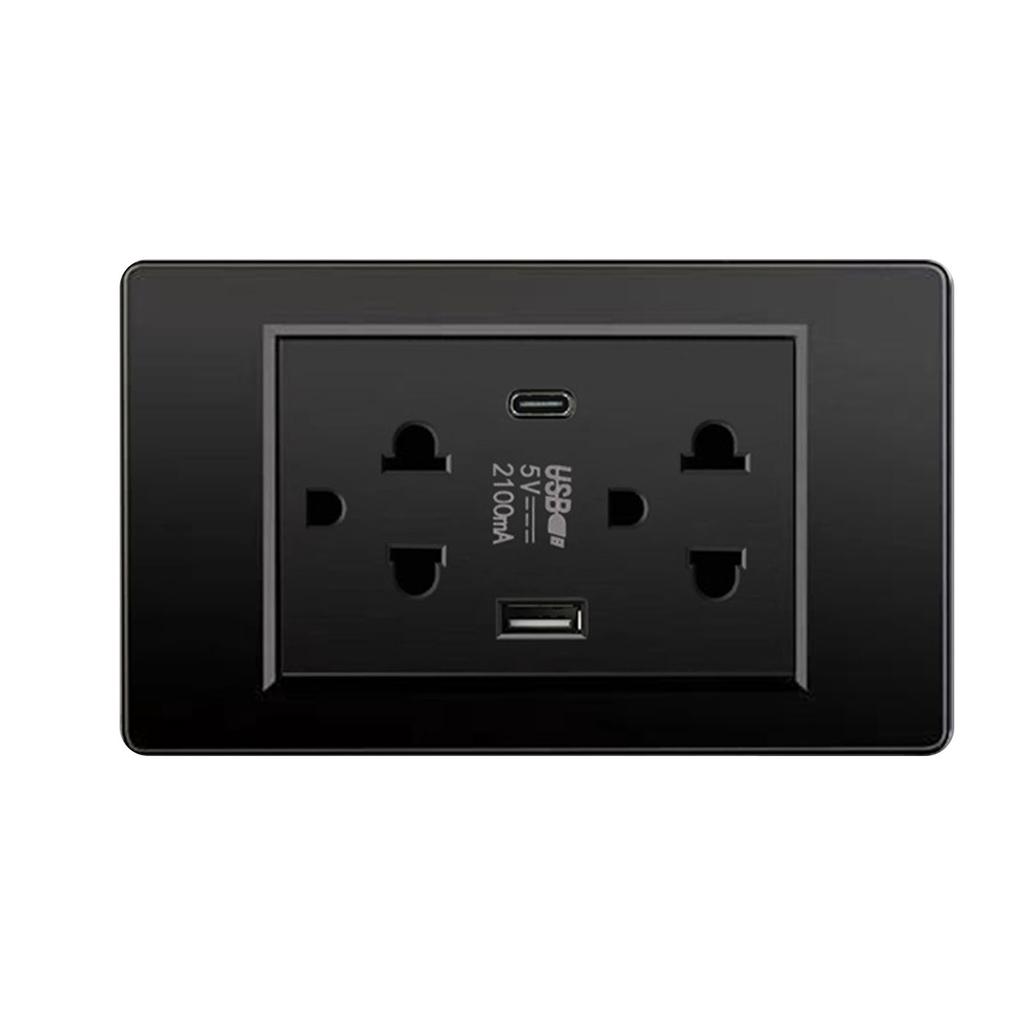Thailand Type Electrical Wall Receptacle Outlet Space Saving USB Type C Wall Charger Outlet for