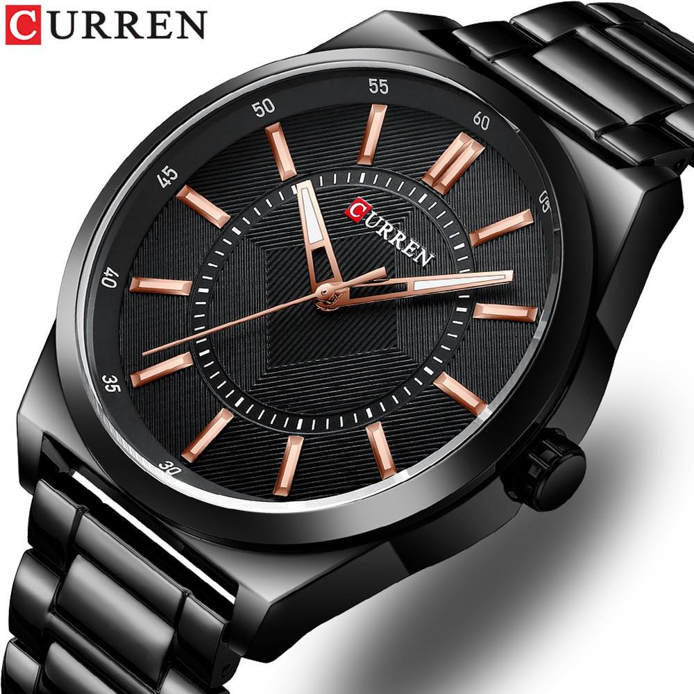 Мужские кварцевые бизнес-часы Curren 8407 со стальным ремешком