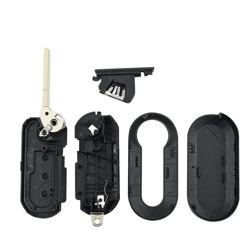 KEYYOU New Remote Car Key Shell Case For Fiat 500 Panda Punto Bravo Ducato Peugeot Boxer Citroen Jumper Auto Uncut SIP22 Blade