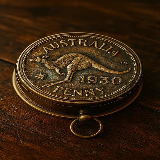 Brass Embossed Penny 1930 Sundial Rope Compass Gift For Home 7.62 cm