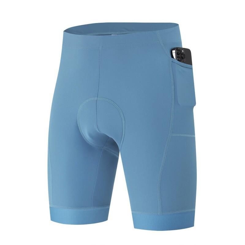 Men Women Cycling Shorts With Gel Pad Quick Dry Bike Pants Side Pockets Rear Zipper Pocket