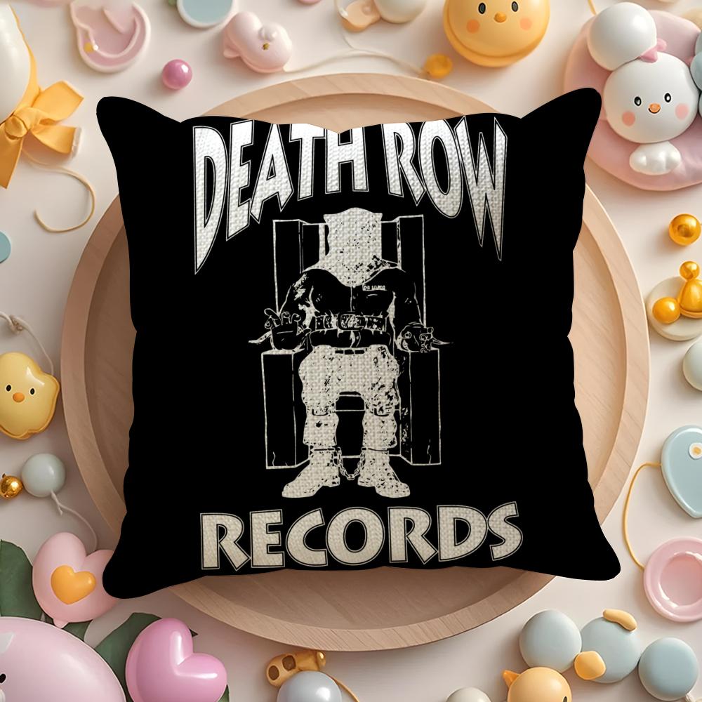 D-Death Row Records Наволочка Лен Органическая Ткань Двусторонняя Печать Дышащая Наволочка Диван Домашний Декор Подарок