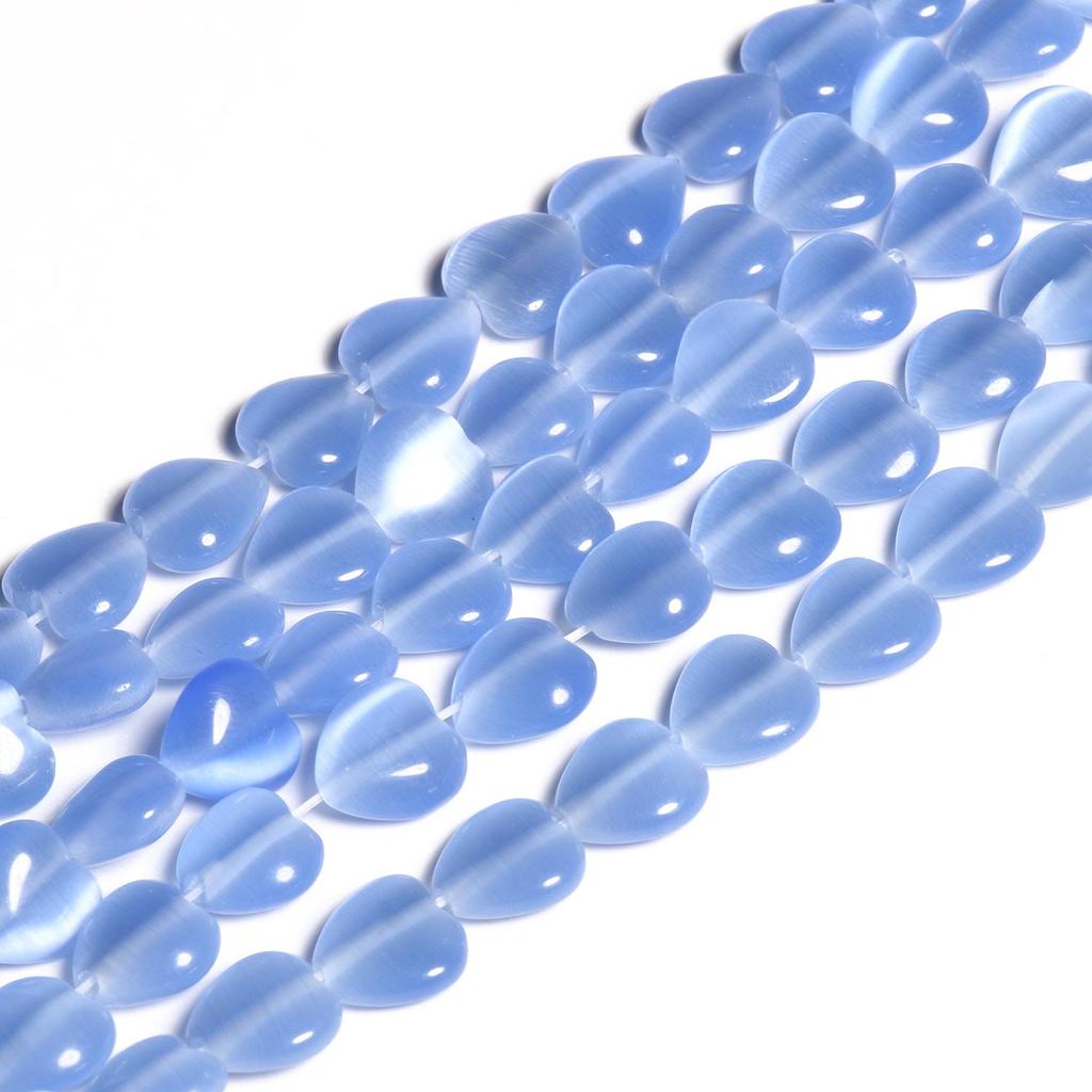 1 шт., бусины из натурального камня, 8 мм, кошачий глаз, лунный камень, опал, в форме сердца, разные цвета, свободные прокладки из бисера, для изготовления ювелирных изделий, браслет, ожерелье