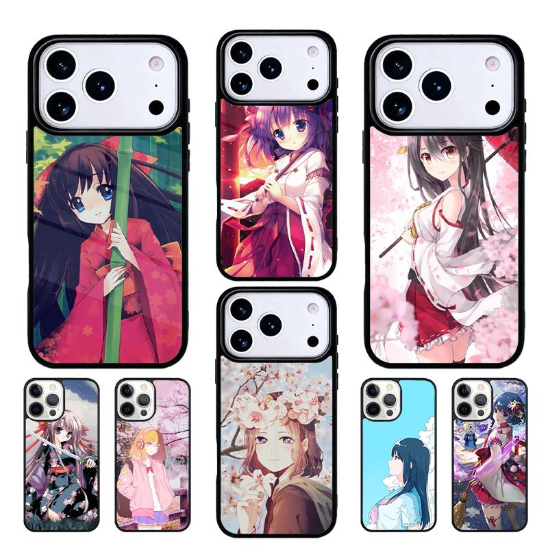 Japanese Style Anime Girl Phone Case For iPhone 17 AIR 16 Pro Max 15 14 Pro 11 12 13 Shockproof Silicone Cover