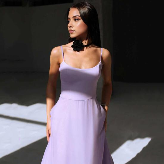 Женское платье-комбинация на тонких бретельках, облегающее однотонное вечернее платье трапециевидной формы с открытой спиной и без рукавов