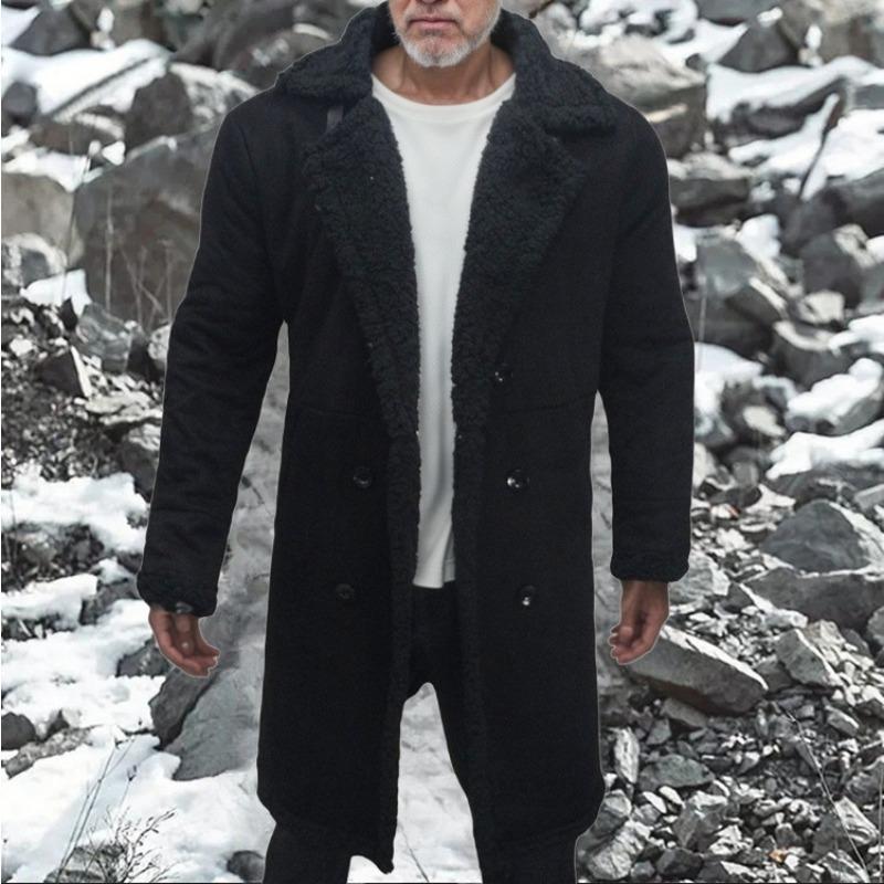 Теплая мужская куртка из меха All-in-one, замшевое пальто из овечьей шерсти