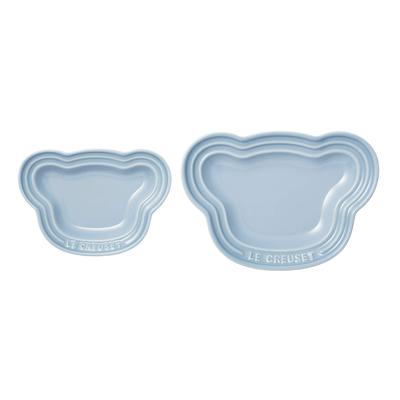 Тарелка Le Creuset 'Медвежонок' Coastal Heat and Cold, для микроволновой печи и духовки, идеально для малыша, первый прикорм или подарок, японский набор, синий, прочная, безопасная,