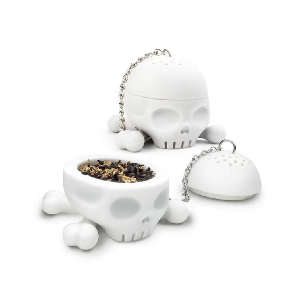 Свободный чайный лист заварочный фильтр в форме черепа для специй, ситечко для приправ, силиконовый фильтр для чайного пакетика, фильтр для специй, простое использование