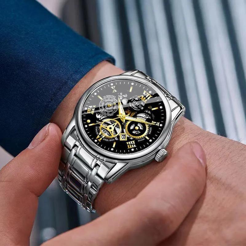 Новые мужские полностью автоматические немеханические часы Hollow Student мужские часы Luminous Waterproof Watch