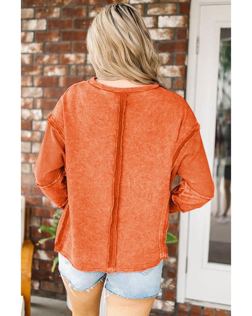 Azura Exchange Толстовка с открытыми швами и необработанным краем