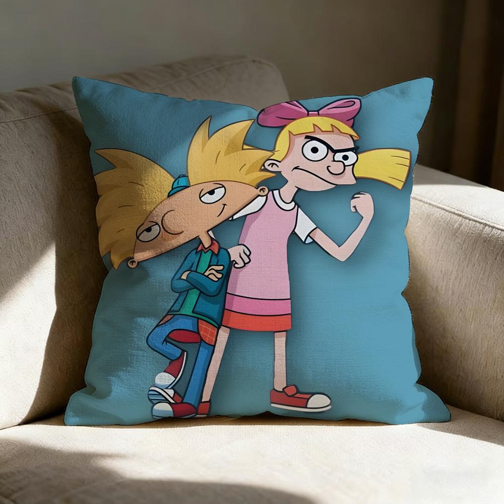 Hey Aarnold Cartoon Pillow Case Pillowcase Doublesided Printed Sofa Cushion Bedroom Headboard Pillow