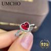 Exquisite Red Heart Ring Women Trendy Wedding Ring with Stone Promise Rings Bridal Jewelry Gifts