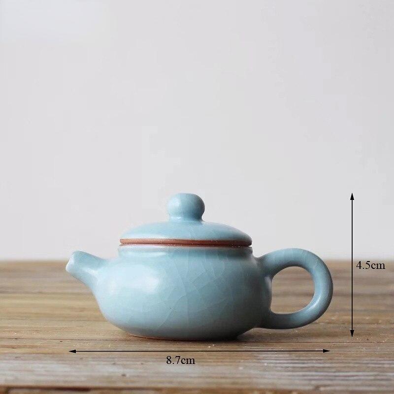 Mini Kiln Porcelain Teapot Ceramic Fingertip Tea Pot Small Tea Pet Teahouse Ornaments Kitchen Kettle