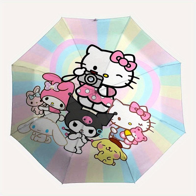 Hello Kitty, Sanrio Автоматический Открывающийся/Закрывающийся Зонт - Милый Зонт с Милым Дизайном, Портативный Компактный 3-Складной Зонт для Мужчин и Женщин, Hallowee