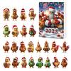 2025 Christmas Advent Calendar Chicken Ornaments 24 Days Countdown Calendar Christmas Tree Decoration 2D Acrylic Collectible Cartoon Chicken Set