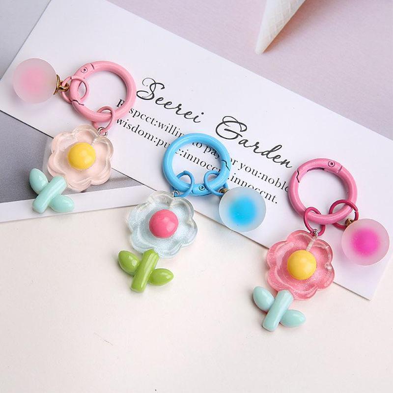 Красочный мультяшный брелок-цветок, изысканный милый брелок-цветок для женщин, девочек, украшения для рюкзака, аксессуары, подарки