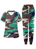 Leopard print print women's V-neck nursing suit, summer new casual suit, light and comfortable