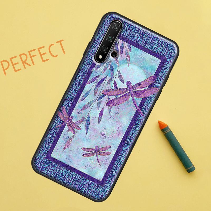 Чехол с узором "Стрекоза" для Huawei Nova 5T 9 10 SE 7i 8i 11i 12i Y60 Y61 Y70 Y72 Y73 Y90 Y91 P20 P30 P40 Lite