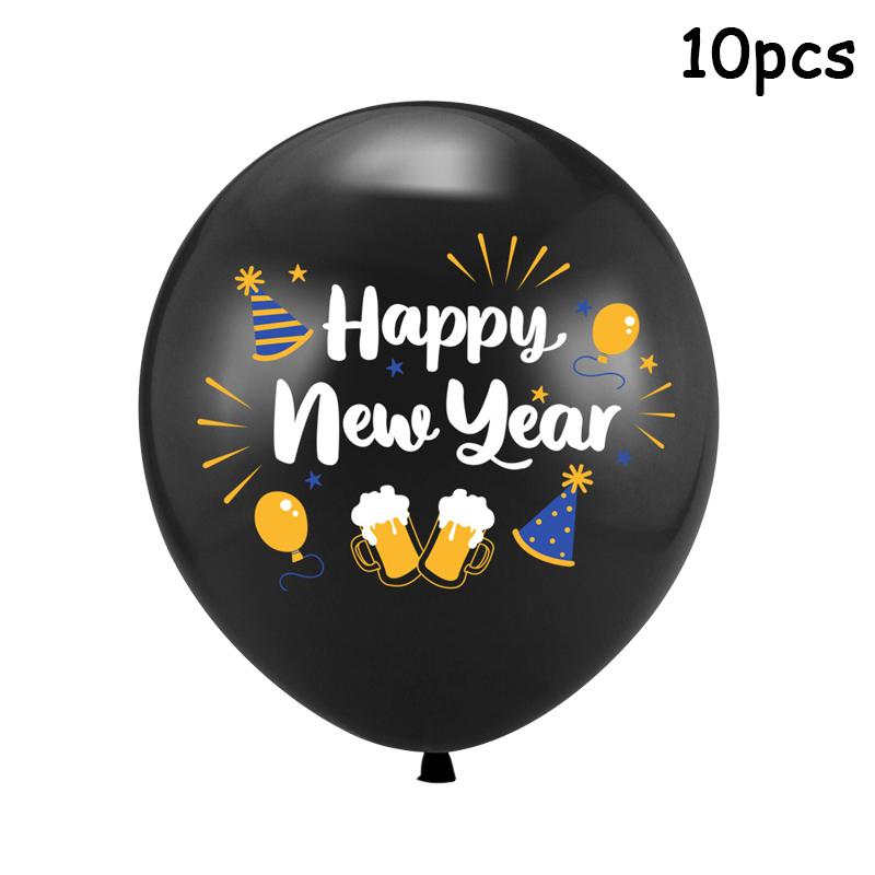 10pcs 2025 Latex Balloons 12Inch Happy New Year Baloon Christmas Gold Black Gray Ballons Xmas Home Decoration Party Supply