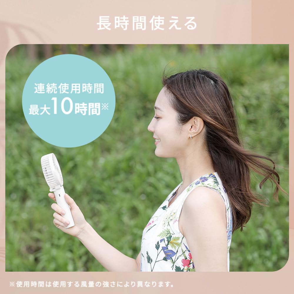 Портативный USB-вентилятор Iris Plaza Handy с белым вентилятором, вентилятор, вентилятор, зарядка, портативный, 3-сторонний ремень, легкий, компактный,