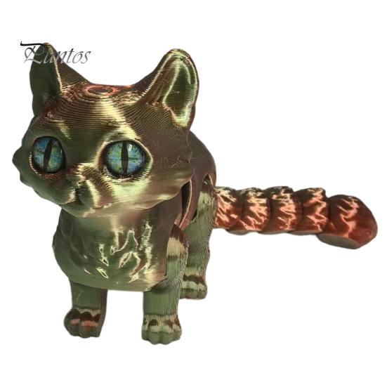 Тихие Фиджеты для Класса 3D Печатная Игрушка-Кошка, Фигурка с Подвижными Суставами, Настольные Экологичные Игрушки-Декор, Милая Сенсорная Фиджет-Игрушка для Детей