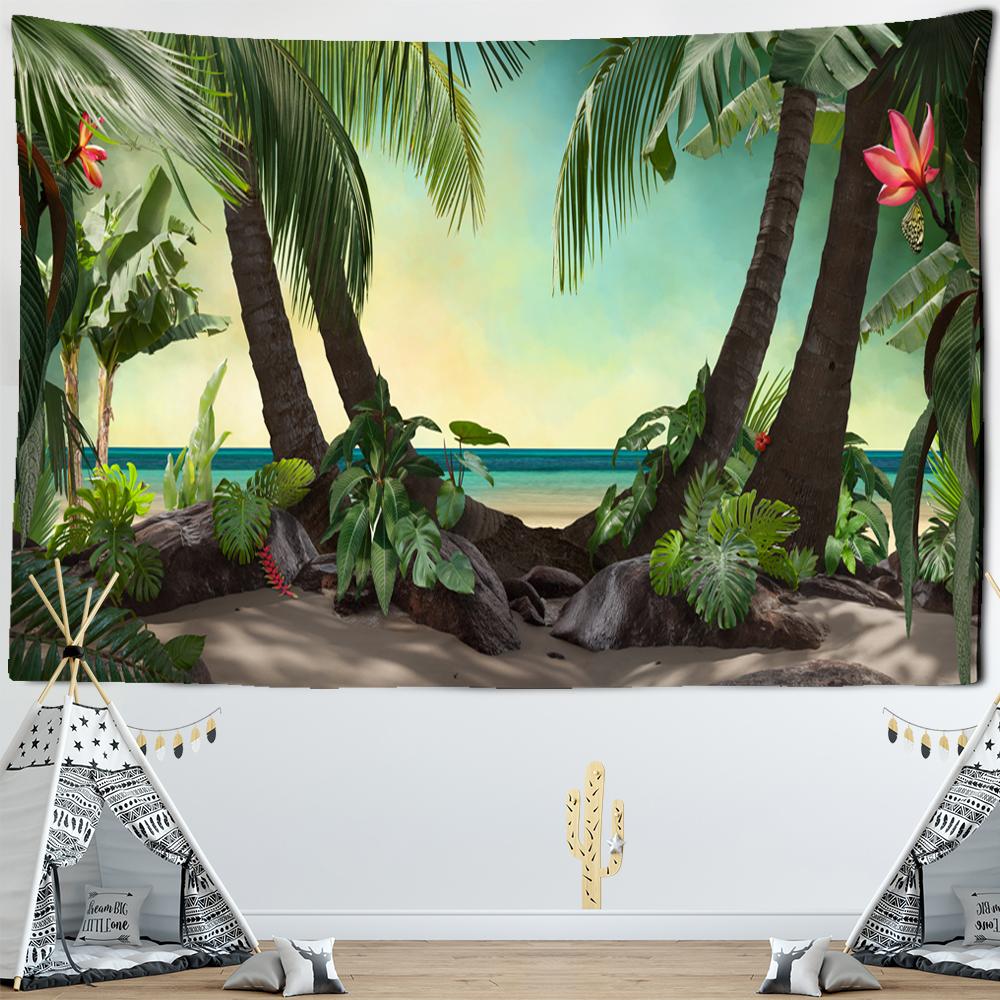 Гобелен из натуральных растений, настенный гобелен с изображением животных, декоративный хиппи, богемный ковер, воздушный фон, ткань