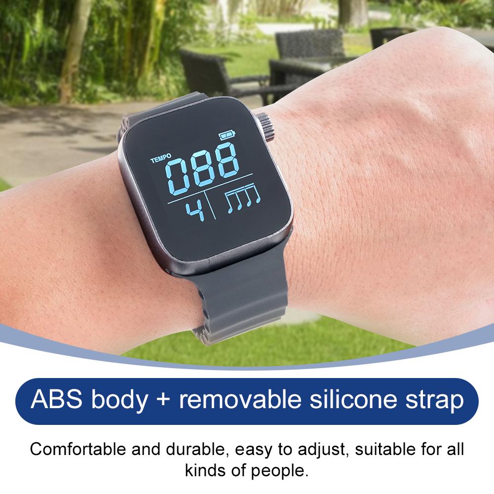 Носимый вибрирующий метроном для спорта, бега, часы-метроном 40-240 ударов в минуту, умные часы для подсчета пульса и ритма для музыкального инструмента