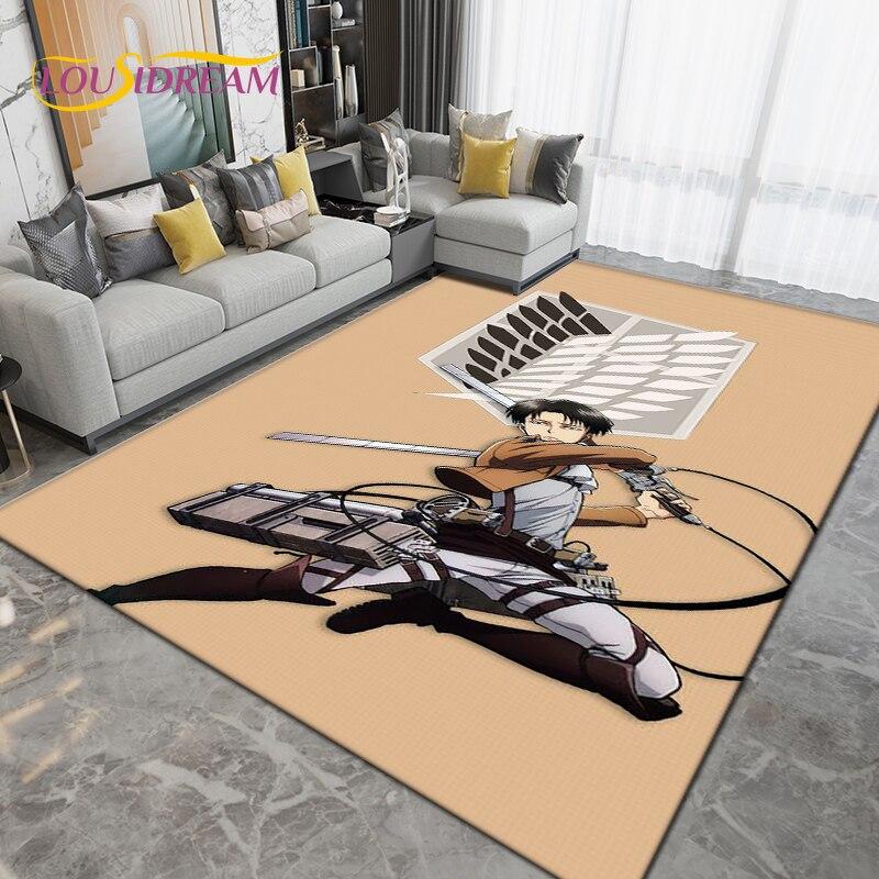 Большой коврик с рисунком аниме «Атака Титанов», коврик для гостиной, спальни, кухонный коврик для ванной комнаты, нескользящий напольный коврик в подарок