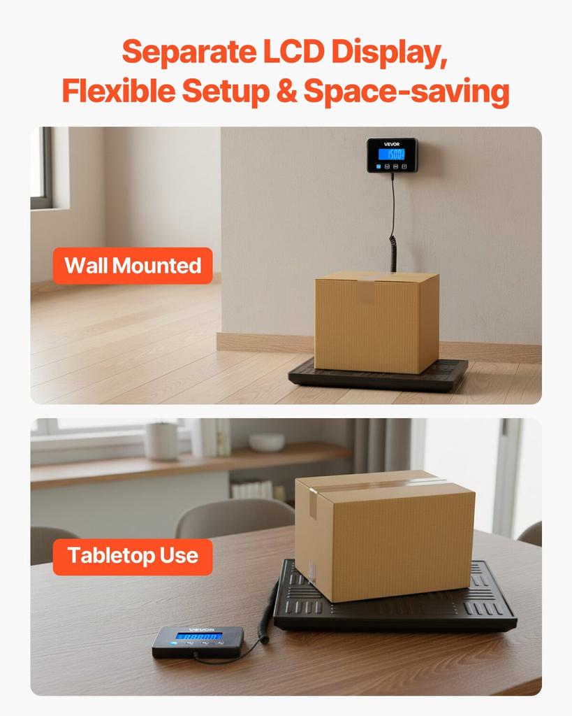 Digital Postal Scale, 20 g/100 g Dual Accuracy, 300 kg Commercial Weight Scale with Hold/Tare Function & LCD Display, Fit for Packages, Postage,