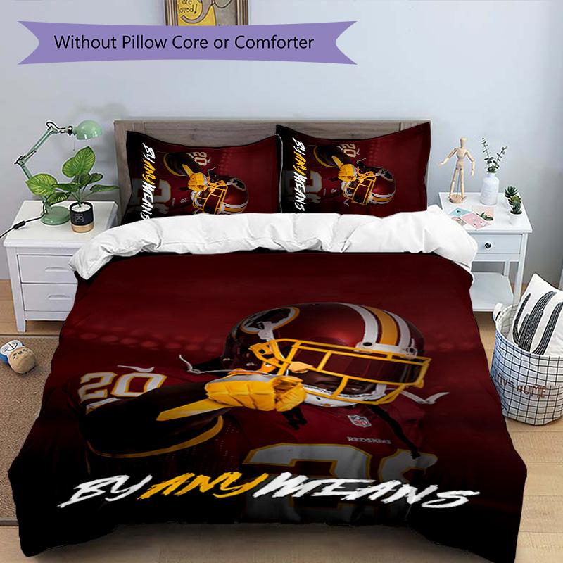 3pcs Washington Commanders pattern bedding set duvet cover set includes duvet cover &pillowcases, perfect all season bedroom decoration & gift