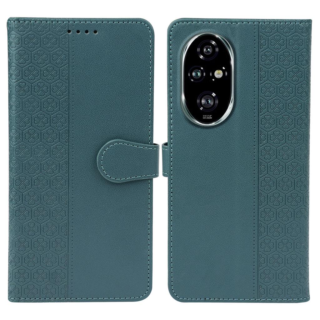 For Honor 200 Pro 5G Case Magnetic Clasp Four Leaf Clover Leather Phone Cover