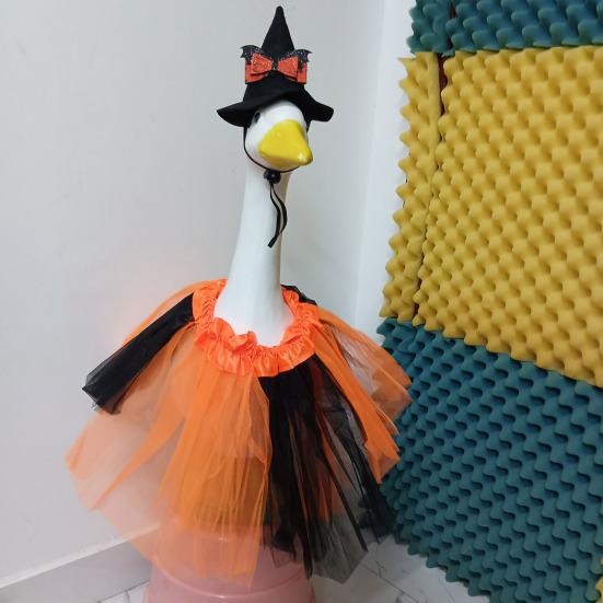 Наряды для гуся Хэллоуин Наряды для крыльца гуся с шляпой ведьмы, галстуком-бабочкой и юбкой-пачкой для 23-дюймовой садовой статуи гуся