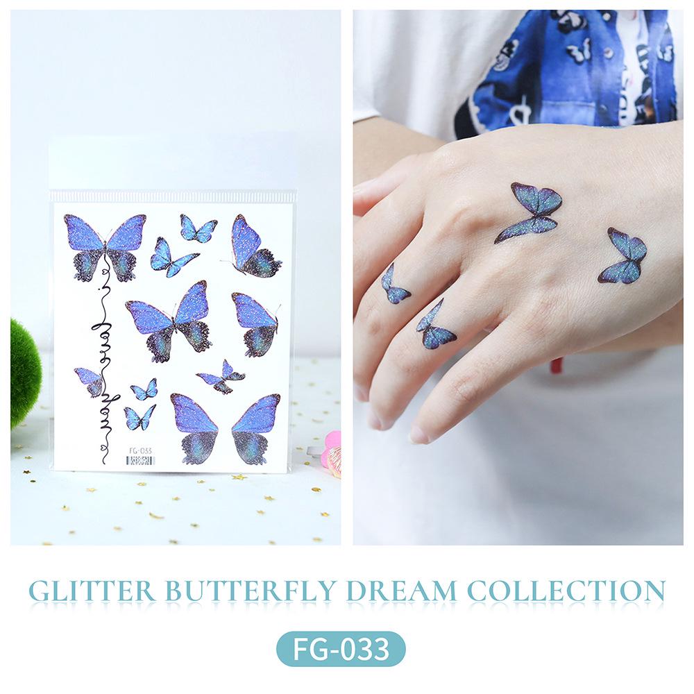 Rikalong Waterproof Glitter Butterfly Tattoo Stickers for Music Festival & Children's Face Makeup