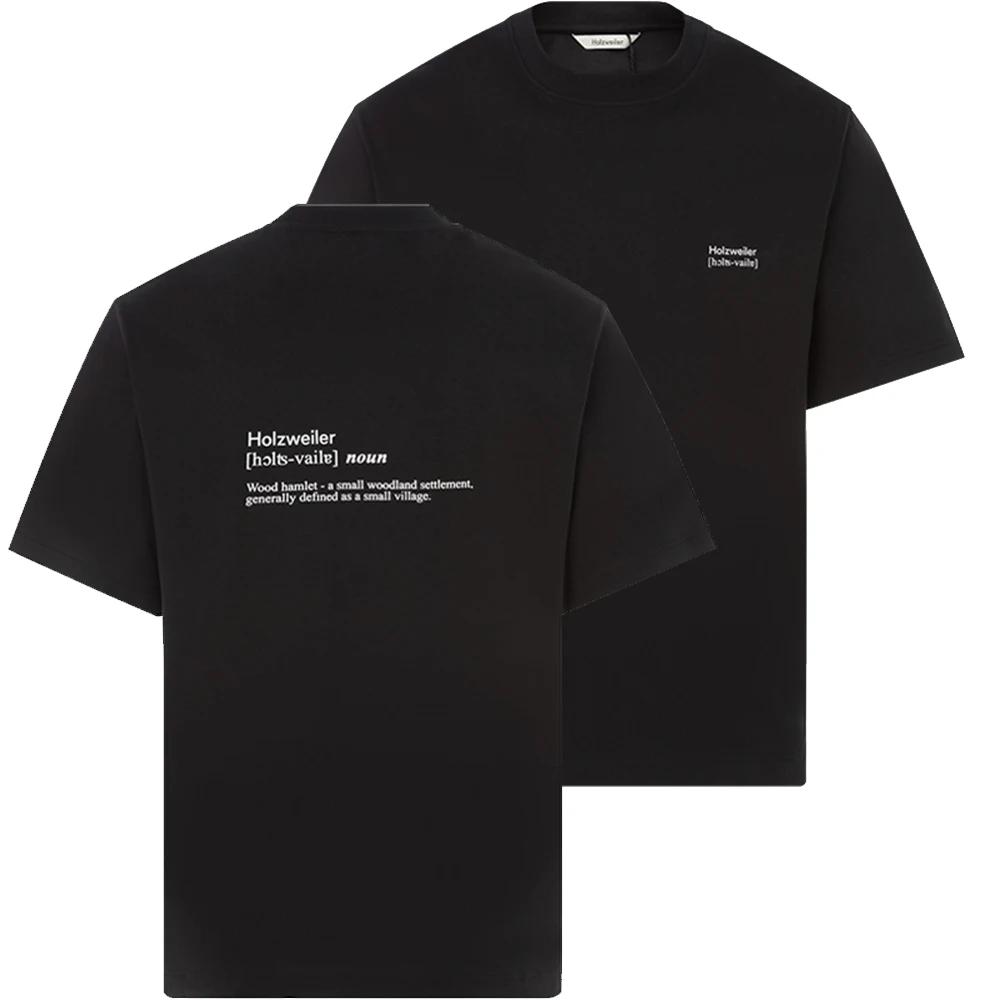 Горячая Распродажа Летняя Мужская Женская Футболка Дизайнерская Футболка Holzweiler с Принтом Короткий Рукав Хлопковая Футболка Брендовая Футболка Оверсайз Верхняя Одежда