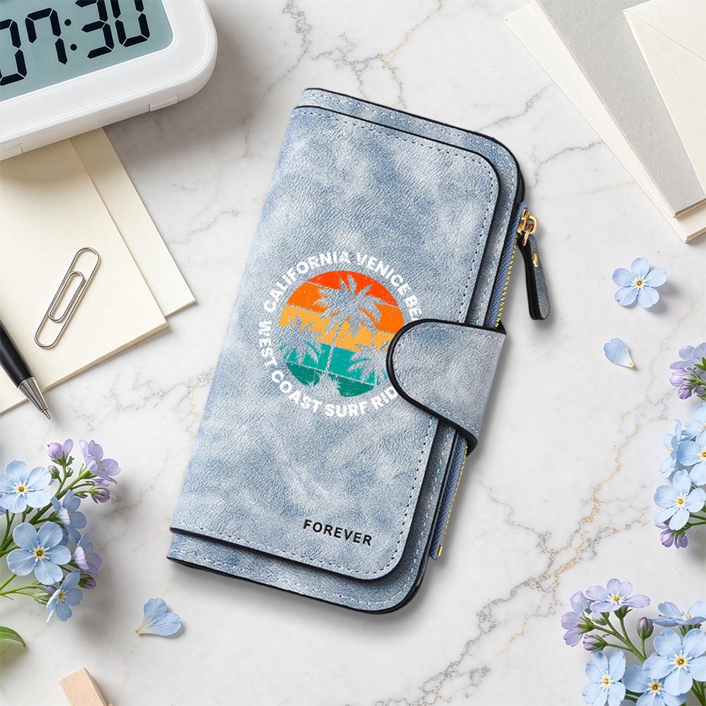 Women Retro Pattern Purse Fashion Casual Multi Slot Long Wallet Daily Use Stylish Portable Card Holder