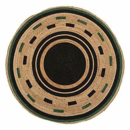 Malakite Jute Rug Round 120 Cm Black/Natural