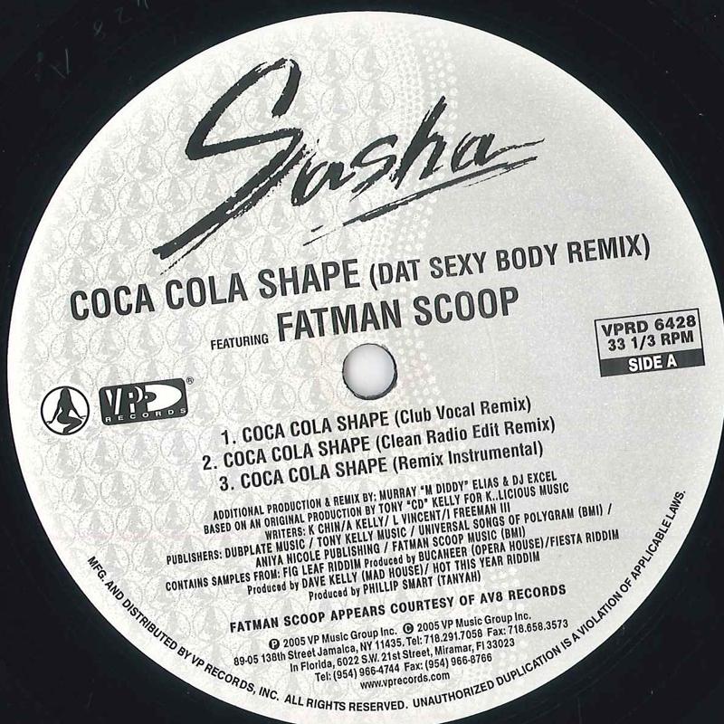 12-дюймовая пластинка SASHA Форма Coca Cola VPRD6428 VP RECORDS 2005 Не Япония Регги Ска Даб Б/у
