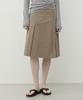 City Breeze Pleated Belted Midi Skirt_Brown