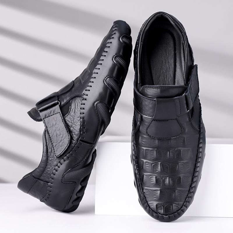 New Soft Leather Casual Shoes Men Fashion Casual Youth Loafers Versatile Male Business Bean Shoes Leisure Walk Moccasins Slip-On