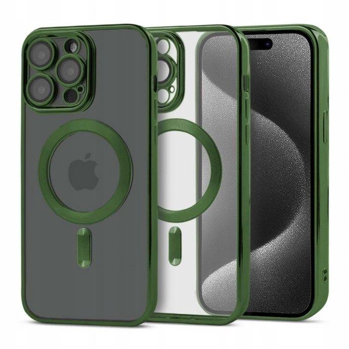 Case for iPhone 14 Pro Magsafe Magshine Reinforced Case Green + Glass
