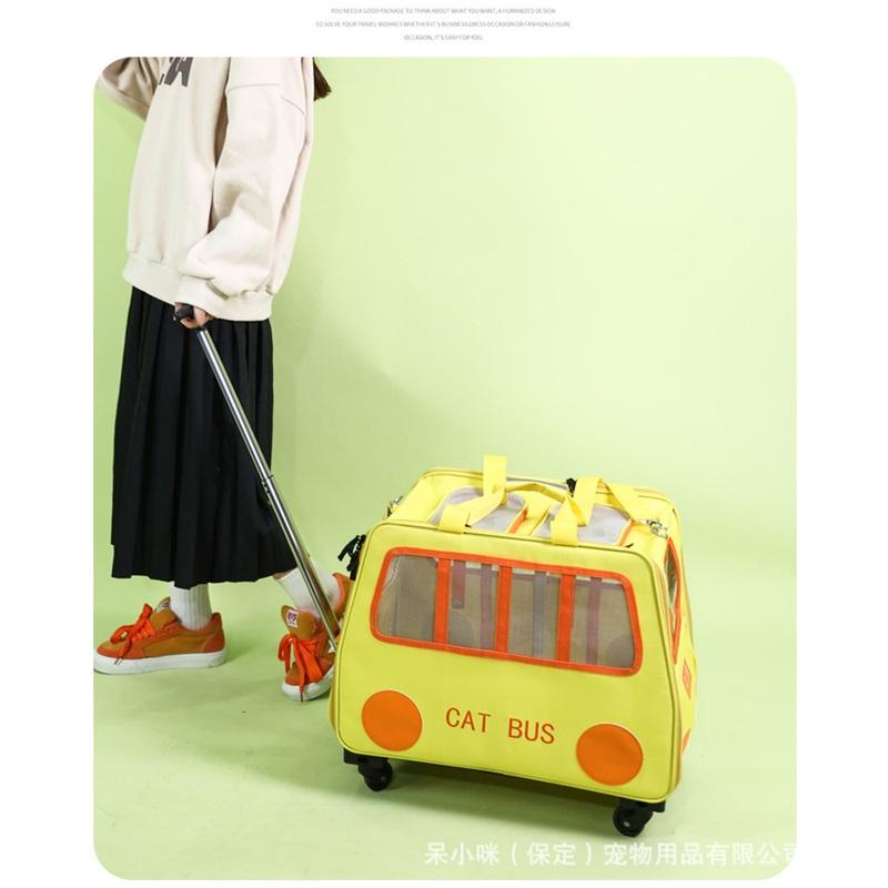 Portable Large-capacity Portable Trolley Case With Two Cat Bags