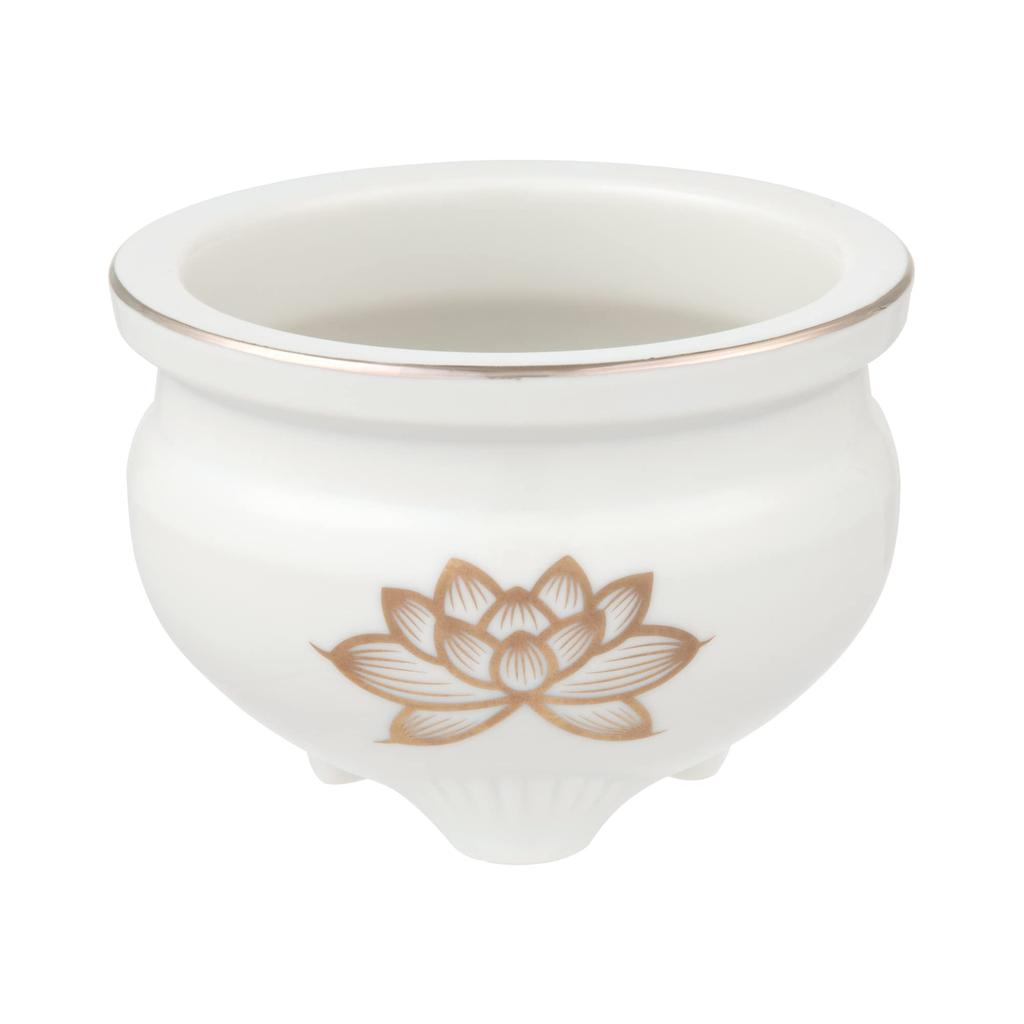 Tomatsu Shoten Buddhist Altar Accessories, Shinto Altar Accessories, White Gold Lotus 3.0 Incense Burner AM-TM591